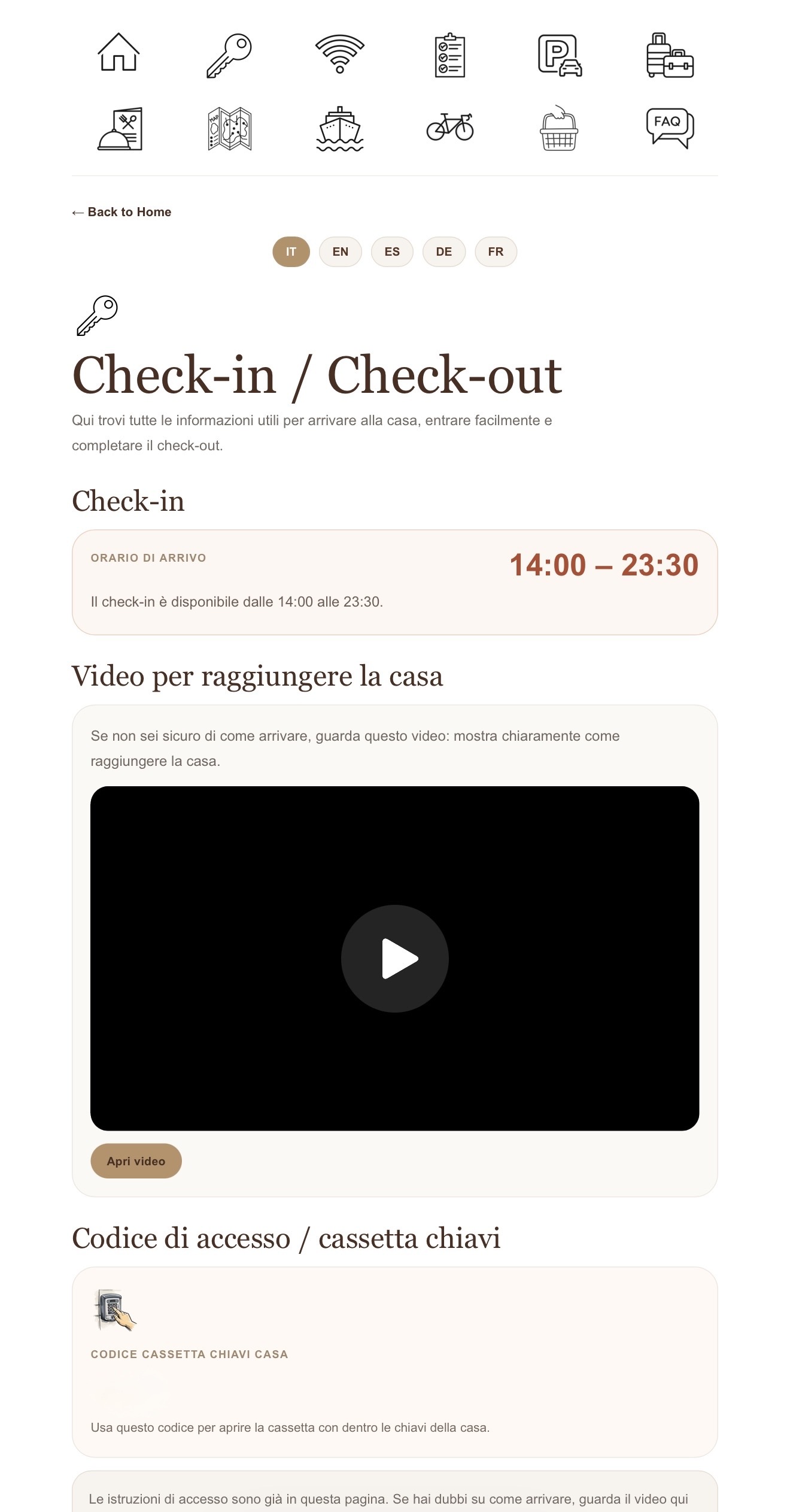 Check in e check out